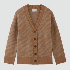 EVERLANE Alpaca Tiger Jacquard Cardigan - Size S - NWOT